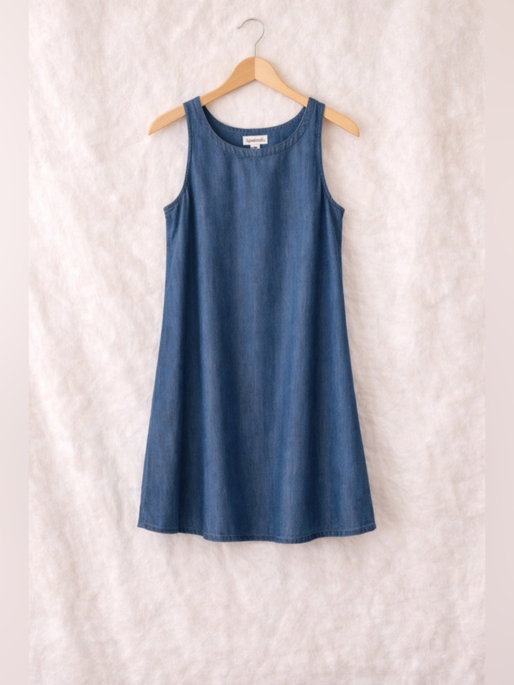 Splendid Chambray Lyocell Shift Dress XS Sleeveless Blue Casual